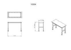 HBM Werkbank Met Massief Houten Blad, In Hoogte Verstelbaar, 122 Cm 17 HBM Werkbank Met Massief Houten Blad, In Hoogte Verstelbaar, 122 Cm -Hbm-machines 10304 frame maten.jpg 1200x600 0feb5ebc88