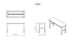 HBM Werkbank Met Massief Houten Blad, In Hoogte Verstelbaar, 152 Cm 17 HBM Werkbank Met Massief Houten Blad, In Hoogte Verstelbaar, 152 Cm -Hbm-machines 10305 frame maten.jpg 1200x600 e916cebc88