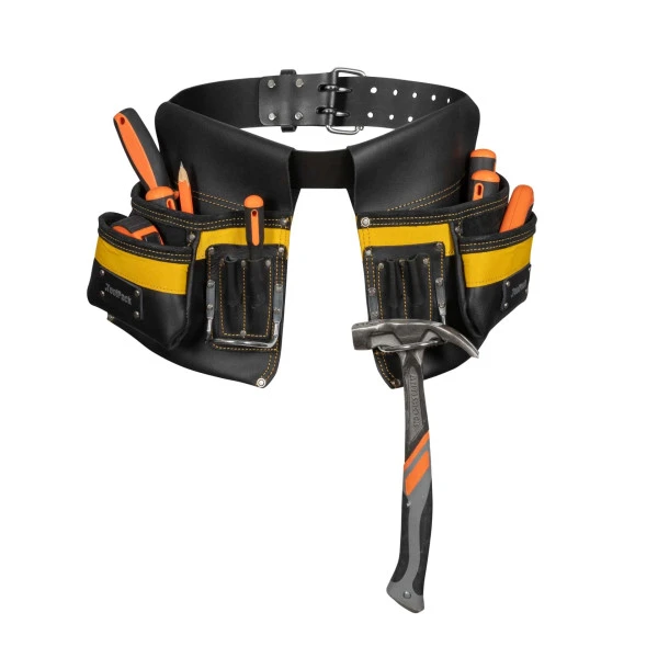 ToolPack Industriële Gereedschapsgordel, 2 Afneembare Holsters, Verstelbare Leren Riem, Metalen Gesp 1 ToolPack Industriële Gereedschapsgordel, 2 Afneembare Holsters, Verstelbare Leren Riem, Metalen Gesp