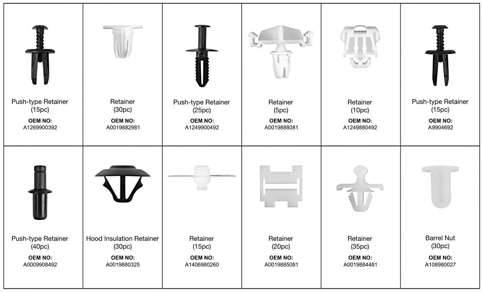 HBM 270 Delige Assortiment Bekleding Clips Voor Mercedes Benz 1 HBM 270 Delige Assortiment Bekleding Clips Voor Mercedes Benz