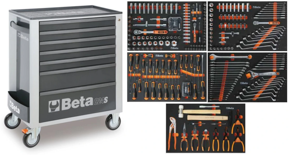 Beta Gevulde Gereedschapswagen 2400S G7/E-M - 309 Delig 1 Beta Gevulde Gereedschapswagen 2400S G7/E-M - 309 Delig