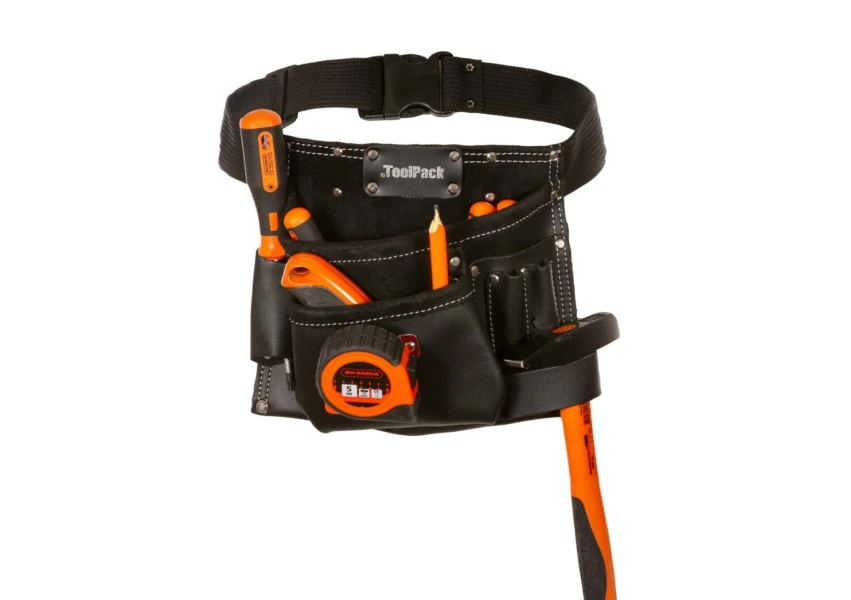 ToolPack Industriële Gereedschapsgordel, 1 Vast Holster, Hamerhouder, Zwarte Afwerking 1 ToolPack Industriële Gereedschapsgordel, 1 Vast Holster, Hamerhouder, Zwarte Afwerking