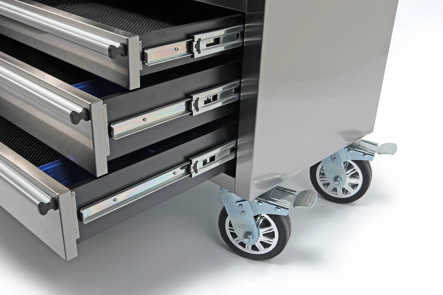 HBM Gereedschapswagen Met Houten Werkblad - 122 Cm - RVS 3 HBM Gereedschapswagen Met Houten Werkblad - 122 Cm - RVS - Afbeelding 3