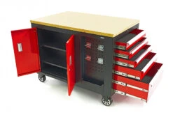 HBM Verrijdbare Gereedschapswagen, Werkbank Met Houten Werkblad 10 Laden, Rood Zwart 11 HBM Verrijdbare Gereedschapswagen, Werkbank Met Houten Werkblad 10 Laden, Rood Zwart -Hbm-machines hbm 012 131.jpg 1200x600 e2843ebc88