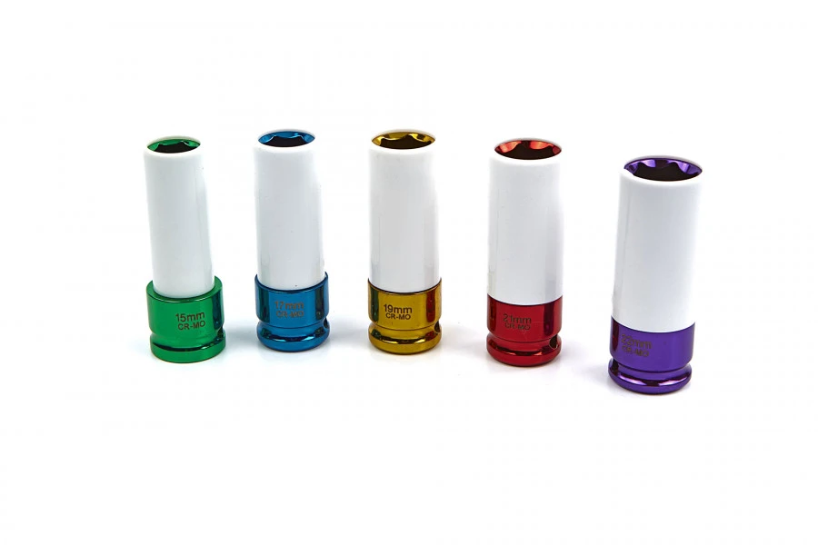 HBM 5 Delige Lange Krachtdoppenset Met Kunststof Beschermhulzen 2 HBM 5 Delige Lange Krachtdoppenset Met Kunststof Beschermhulzen - Afbeelding 2