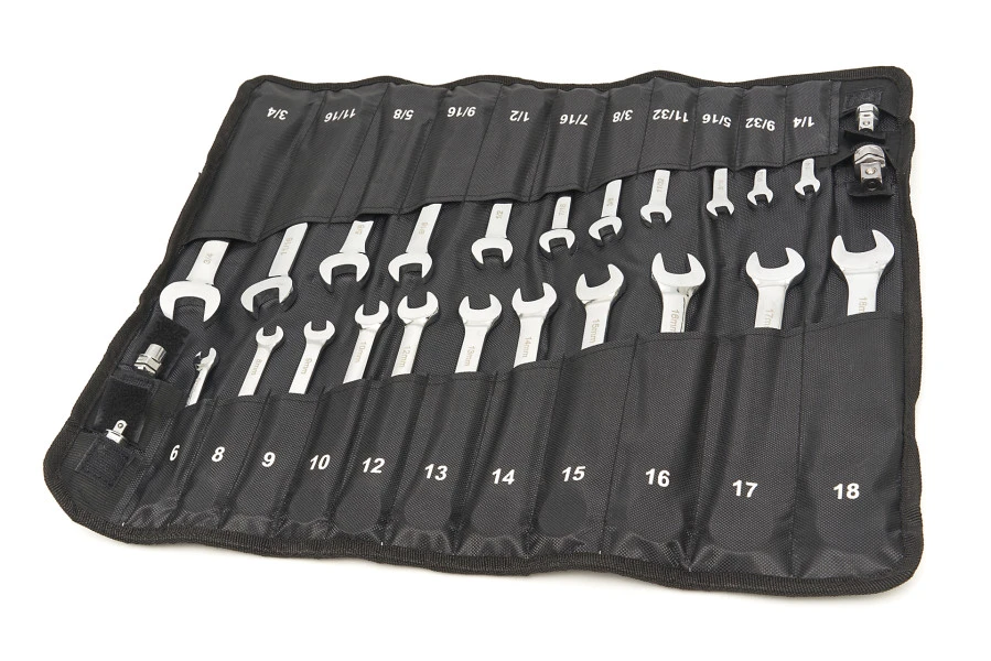 HBM Professionele Ring, Ratel, Steeksleutelset Metrische En Inch Maten 23-Delig 2 HBM Professionele Ring, Ratel, Steeksleutelset Metrische En Inch Maten 23-Delig - Afbeelding 2