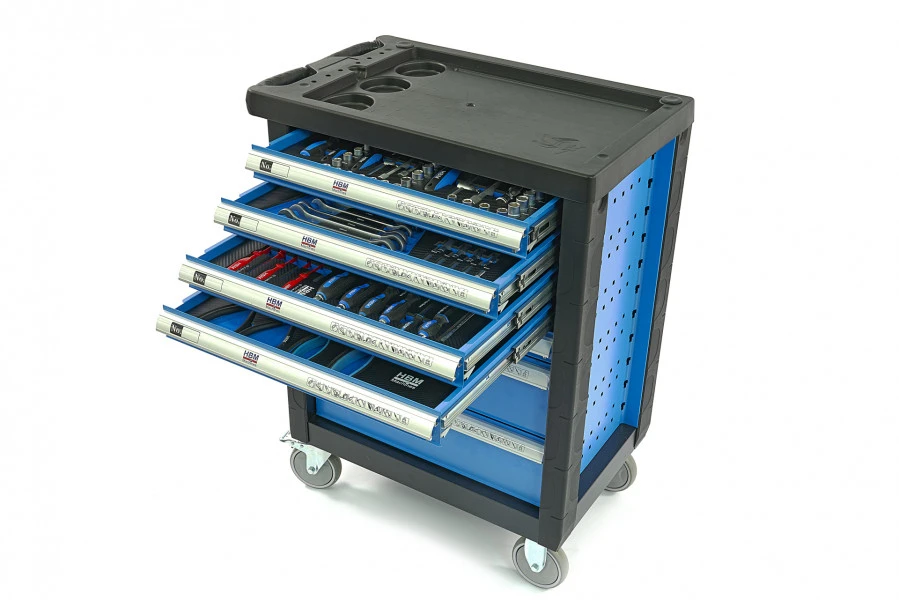 HBM Premium Gevulde Gereedschapswagen - 154 Delig 2 HBM Premium Gevulde Gereedschapswagen - 154 Delig - Afbeelding 2