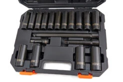 HBM Professionele 18 Delige 1/2" Krachtdoppenset Met Verlengstukken