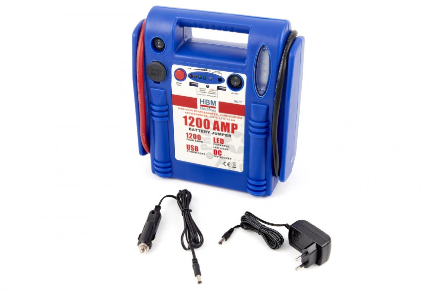 HBM Auto Startbooster, Jumpstarter Accu Booster, 230 V, 12 V, 18 Ah 1 HBM Auto Startbooster, Jumpstarter Accu Booster, 230 V, 12 V, 18 Ah