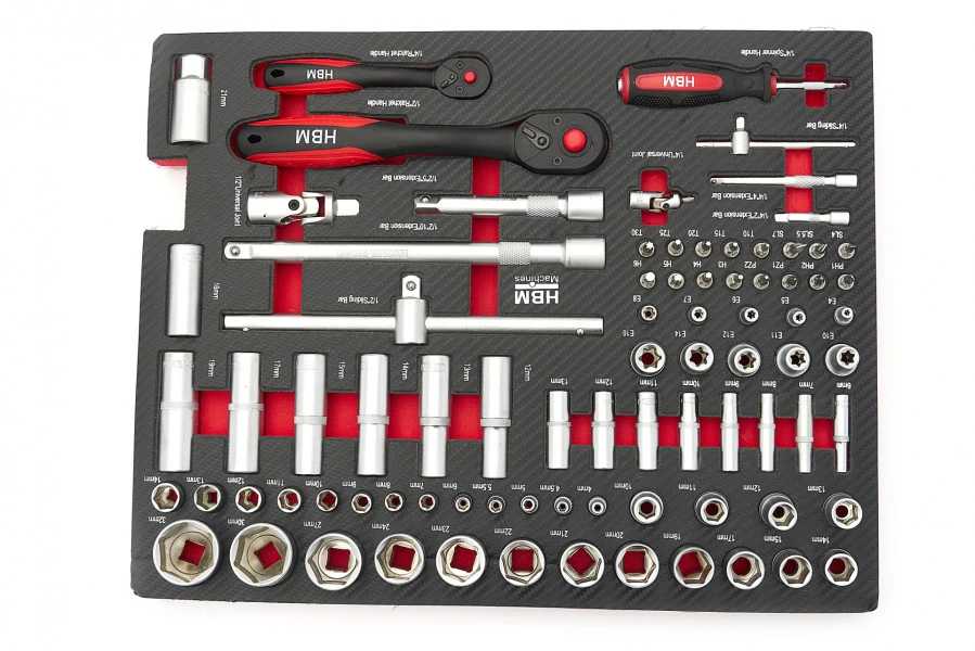 HBM Professionele 238 Delige Gereedschapskoffer, Gereedschapstrolly Met Carbon Inlays 5 HBM Professionele 238 Delige Gereedschapskoffer, Gereedschapstrolly Met Carbon Inlays - Afbeelding 5