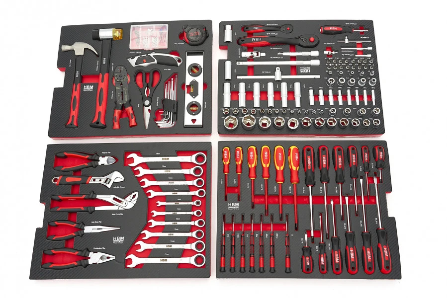 HBM Professionele 238 Delige Gereedschapskoffer, Gereedschapstrolly Met Carbon Inlays 2 HBM Professionele 238 Delige Gereedschapskoffer, Gereedschapstrolly Met Carbon Inlays - Afbeelding 2