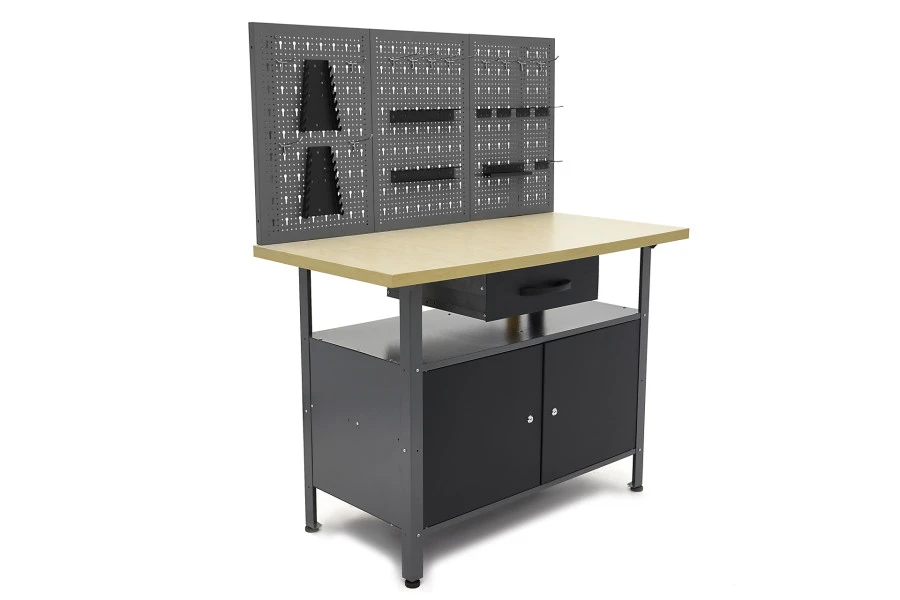 HBM Werkbank Met Deuren 120 X 60 X 145 Cm 2 HBM Werkbank Met Deuren 120 X 60 X 145 Cm - Afbeelding 2