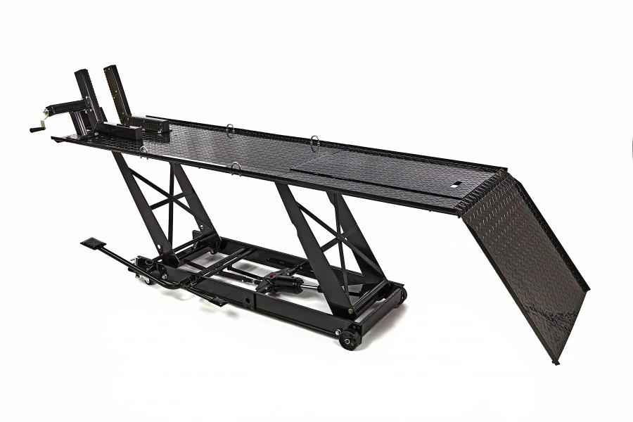 HBM 300 Motorheftafel Hydraulisch Met Luxe Voorwielklem - Zwart 4 HBM 300 Motorheftafel Hydraulisch Met Luxe Voorwielklem - Zwart - Afbeelding 4