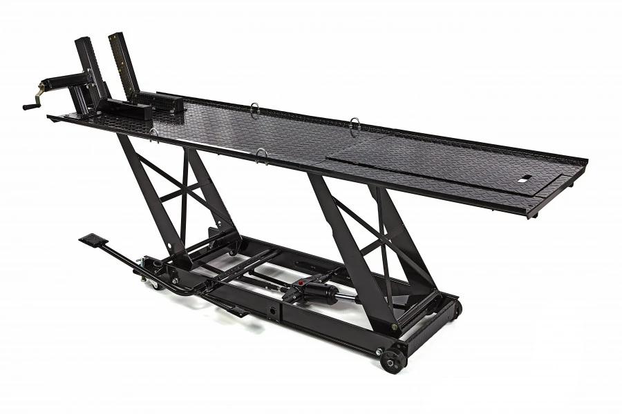 HBM 300 Motorheftafel Hydraulisch Met Luxe Voorwielklem - Zwart 5 HBM 300 Motorheftafel Hydraulisch Met Luxe Voorwielklem - Zwart - Afbeelding 5