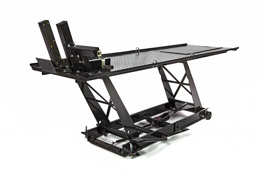 HBM 300 Motorheftafel Hydraulisch Met Luxe Voorwielklem - Zwart 2 HBM 300 Motorheftafel Hydraulisch Met Luxe Voorwielklem - Zwart - Afbeelding 2
