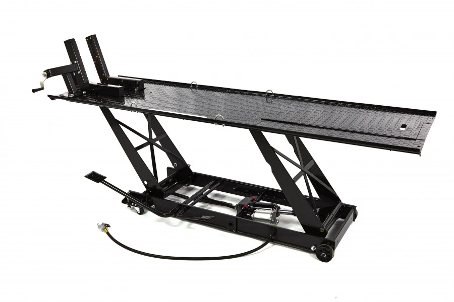 HBM 300 Motorheftafel Hydraulisch, Pneumatisch, Met Luxe Voorwielklem, Zwart 5 HBM 300 Motorheftafel Hydraulisch, Pneumatisch, Met Luxe Voorwielklem, Zwart - Afbeelding 5