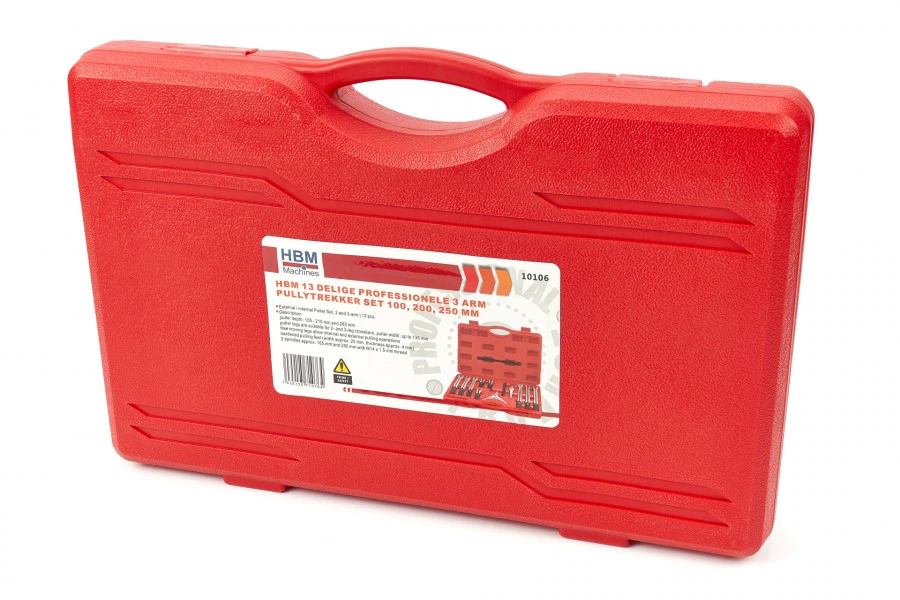 HBM 13 Delige Professionele 3 Arm Pullytrekker Set 105, 210, 265 Mm 5 HBM 13 Delige Professionele 3 Arm Pullytrekker Set 105, 210, 265 Mm - Afbeelding 5