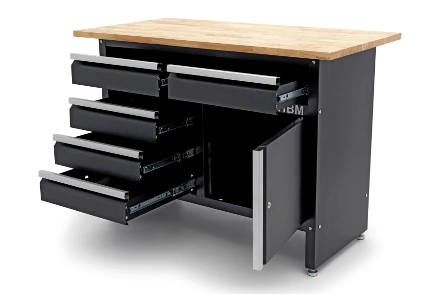 HBM 120 Cm Werkbank Met 5 Laden 1 Deur En Massief Houten Werkblad 6 HBM 120 Cm Werkbank Met 5 Laden 1 Deur En Massief Houten Werkblad - Afbeelding 6