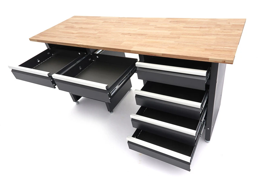 HBM 171 Cm Werkbank Met 6 Laden 1 Deur En Massief Houten Werkblad 4 HBM 171 Cm Werkbank Met 6 Laden 1 Deur En Massief Houten Werkblad - Afbeelding 4