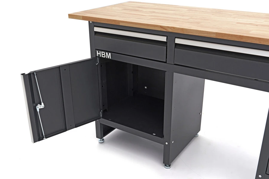 HBM 171 Cm Werkbank Met 6 Laden 1 Deur En Massief Houten Werkblad 6 HBM 171 Cm Werkbank Met 6 Laden 1 Deur En Massief Houten Werkblad - Afbeelding 6