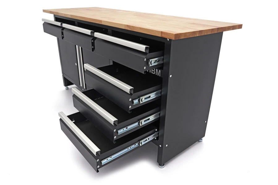 HBM 171 Cm Werkbank Met 6 Laden 2 Deuren En Massief Houten Werkblad 5 HBM 171 Cm Werkbank Met 6 Laden 2 Deuren En Massief Houten Werkblad - Afbeelding 5