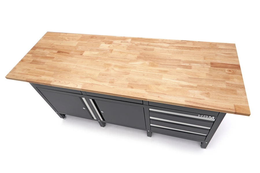 HBM 171 Cm Werkbank Met 6 Laden 2 Deuren En Massief Houten Werkblad 11 HBM 171 Cm Werkbank Met 6 Laden 2 Deuren En Massief Houten Werkblad - Afbeelding 11