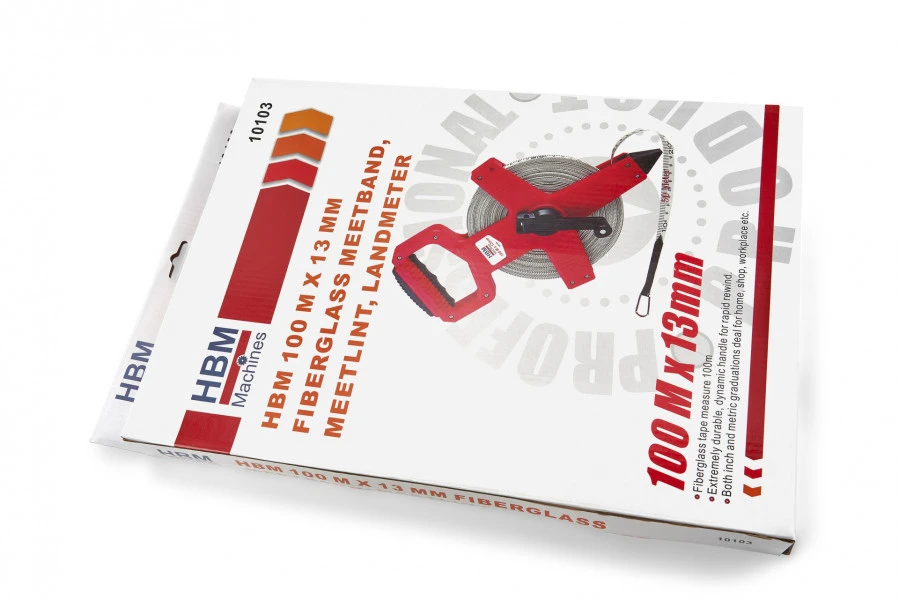HBM 100 M X 13 Mm Fiberglass Meetband, Meetlint, Landmeter 8 HBM 100 M X 13 Mm Fiberglass Meetband, Meetlint, Landmeter - Afbeelding 8