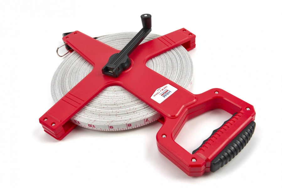 HBM 100 M X 13 Mm Fiberglass Meetband, Meetlint, Landmeter 2 HBM 100 M X 13 Mm Fiberglass Meetband, Meetlint, Landmeter - Afbeelding 2