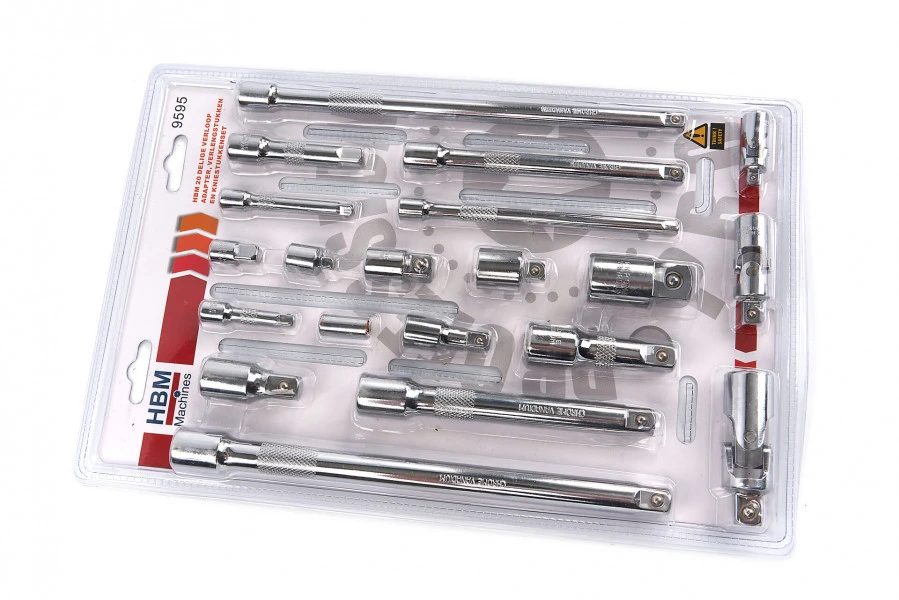 HBM 20 Delige Verloop Adapter, Verlengstukken En Kniestukkenset 1 HBM 20 Delige Verloop Adapter, Verlengstukken En Kniestukkenset