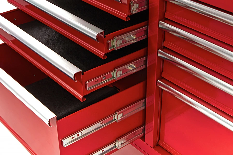 HBM Gereedschapswagen Met Houten Werkblad 117 Cm, Rood 6 HBM Gereedschapswagen Met Houten Werkblad 117 Cm, Rood - Afbeelding 6