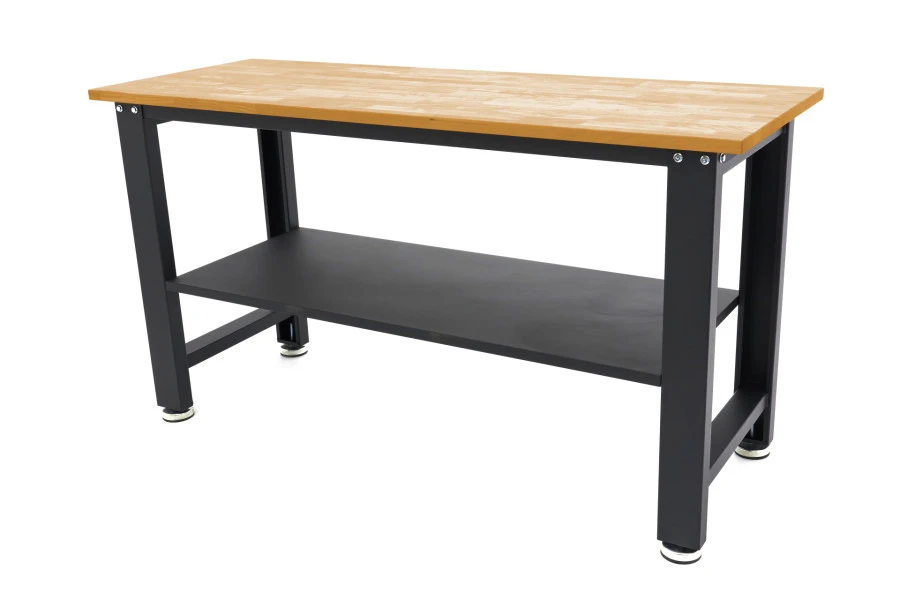 HBM 160 Cm. Professionele Werkbank Met Massief Houten Werkblad 1 HBM 160 Cm. Professionele Werkbank Met Massief Houten Werkblad