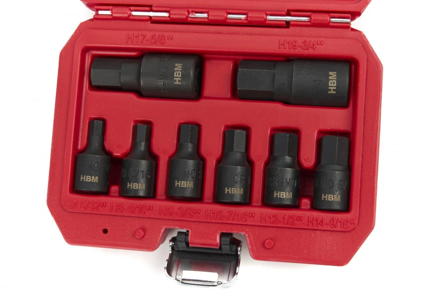 HBM 14 Delige Kracht Inbus Doppenset Inch Maten 1 HBM 14 Delige Kracht Inbus Doppenset Inch Maten
