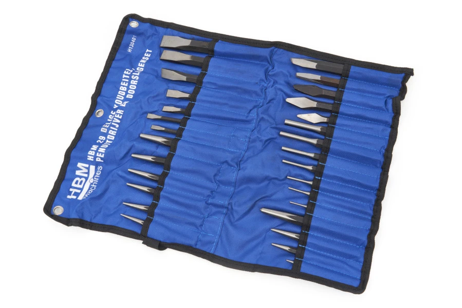 HBM 29 Delige Koudbeitel, Penuitdrijver En Doorslagenset 5 HBM 29 Delige Koudbeitel, Penuitdrijver En Doorslagenset - Afbeelding 5