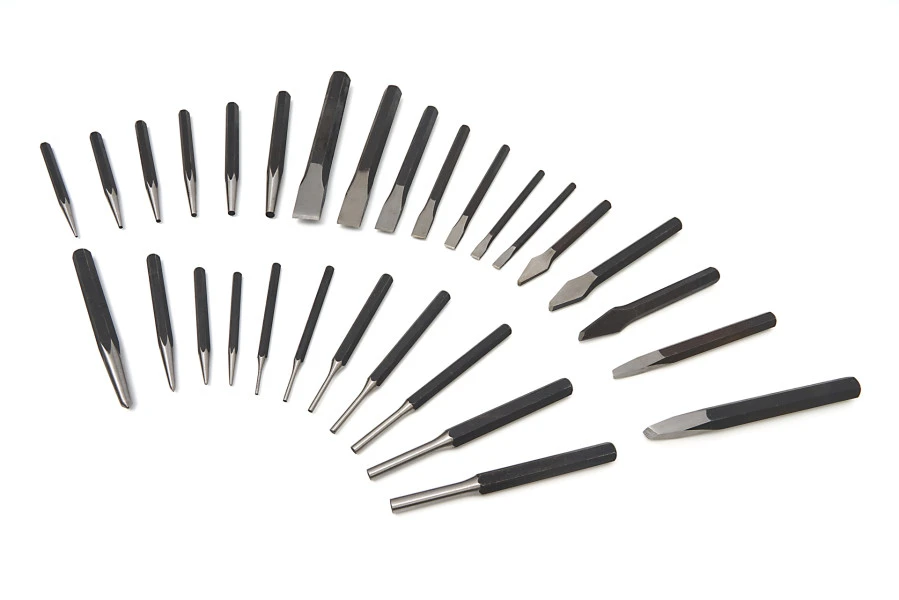 HBM 29 Delige Koudbeitel, Penuitdrijver En Doorslagenset 1 HBM 29 Delige Koudbeitel, Penuitdrijver En Doorslagenset