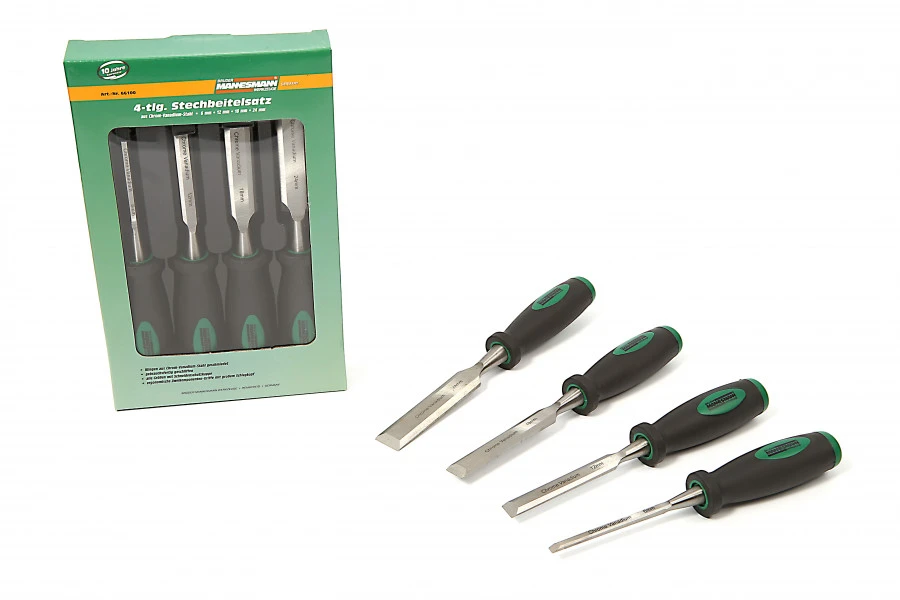 Mannesmann 4 Delige Houtsteekbeitelset - 66100 1 Mannesmann 4 Delige Houtsteekbeitelset - 66100