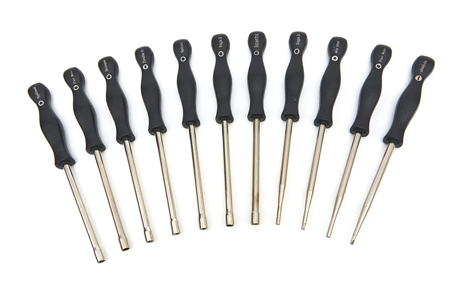 HBM 11 Delige Carburateur Schroevendraaierset, Afstelgereedschapset 1 HBM 11 Delige Carburateur Schroevendraaierset, Afstelgereedschapset