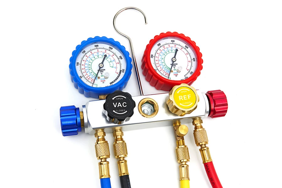 HBM Vacuümpomp 1 Traps Met 2 Voudige Manometerset 85 Liter Per Minuut 7 HBM Vacuümpomp 1 Traps Met 2 Voudige Manometerset 85 Liter Per Minuut - Afbeelding 7